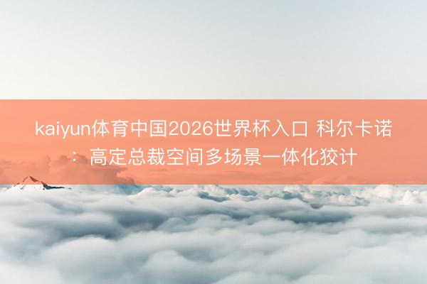 kaiyun体育中国2026世界杯入口 科尔卡诺：高定总裁空间多场景一体化狡计