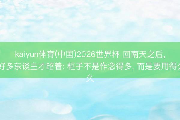 kaiyun体育(中国)2026世界杯 回南天之后， 好多东谈主才昭着: 柜子不是作念得多， 而是要用得久