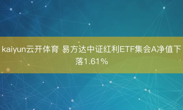 kaiyun云开体育 易方达中证红利ETF集会A净值下落1.61%
